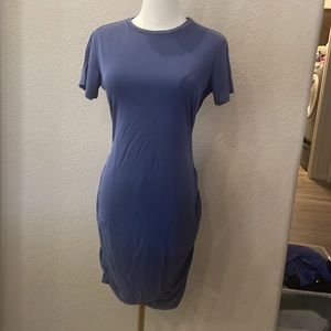 Express Shirred Waist Short Sleeve Dress